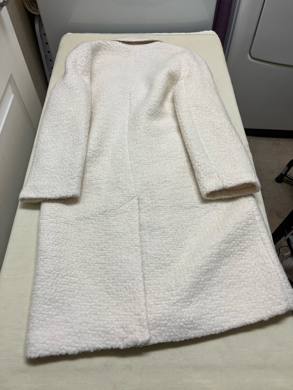 Abercrombie & Fitch S ivory cream Wool Blend Dad Coat - Picture 8 of 15